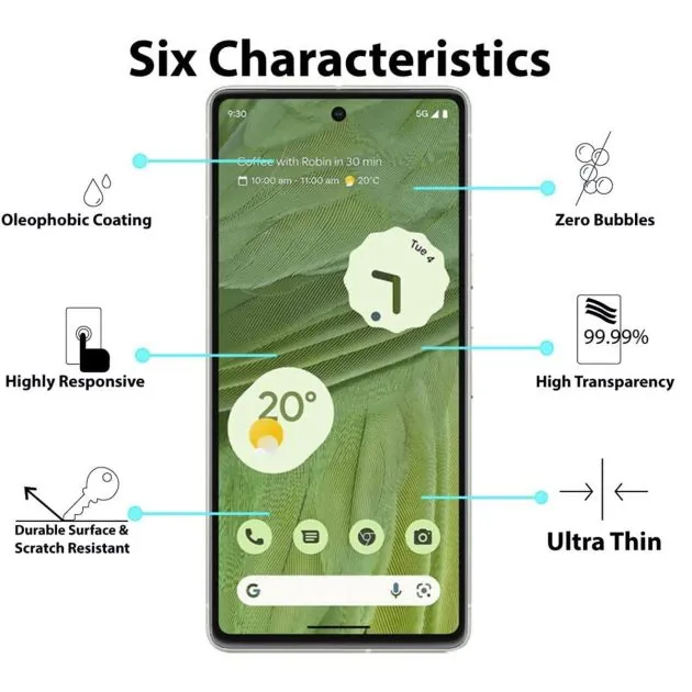 Vitre de protection Google Pixel 7 Pro — Transparente vue 2