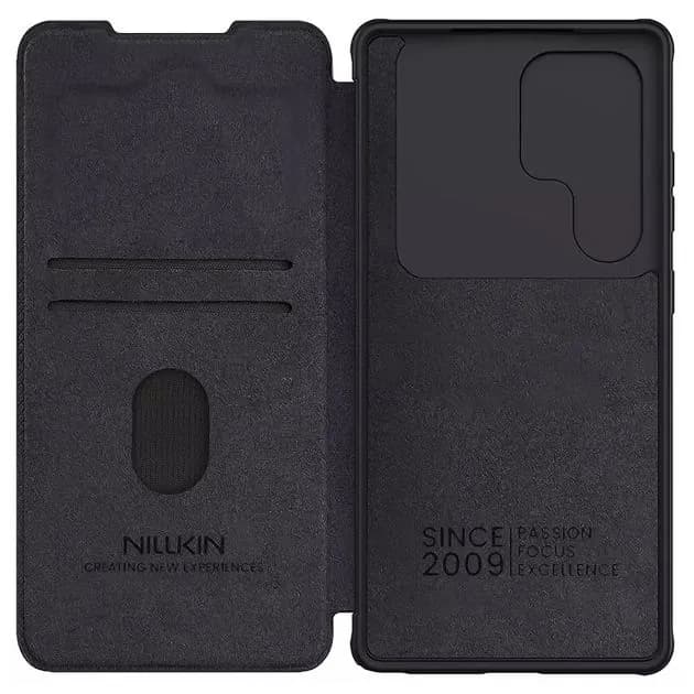 Pochette cuir Nillkin Qin Pro Galaxy S25 Ultra vue 2