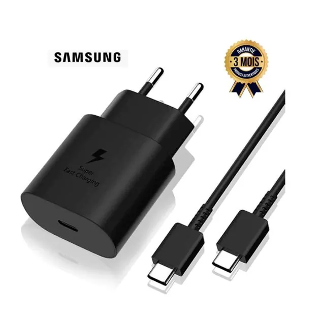 Chargeur original Samsung 25W + câble USB-C